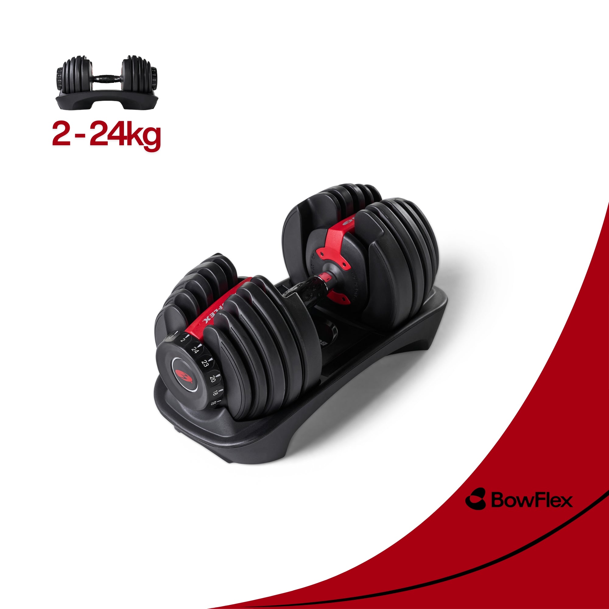 BowFlex 552i SelectTech Adjustable Dumbbells – 2–24kg Home Gym Strength Training Weight Set 1