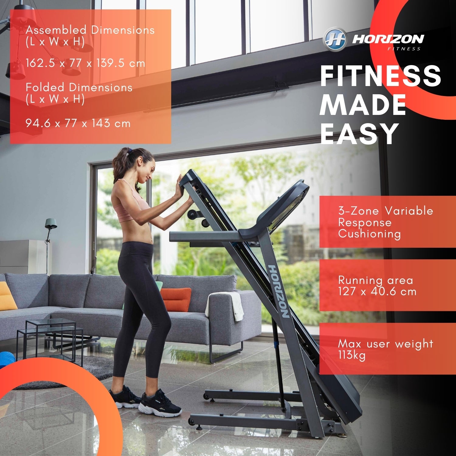 Grade B - Horizon TR 5.0 @Zone Treadmill - uk.johnsonfitness.com
