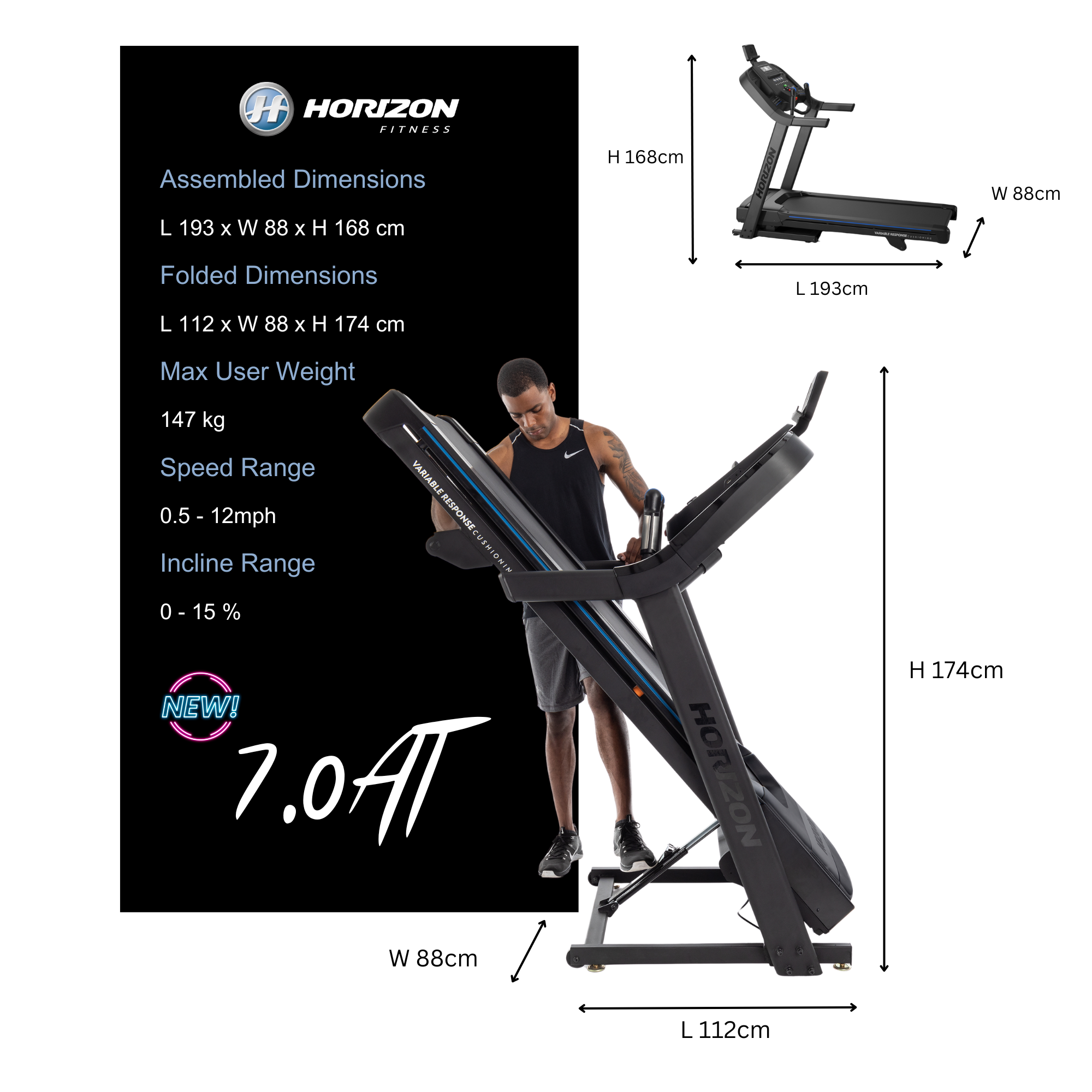 New Horizon 7.0AT Treadmill - uk.johnsonfitness.com