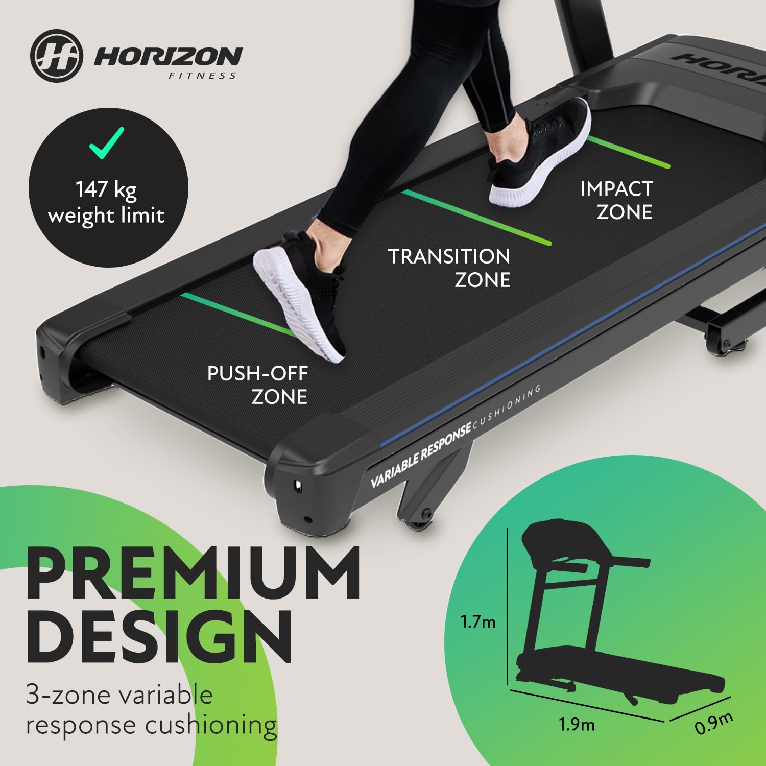 Horizon @Zone Treadmill Johnson Fitness UK - Main Image