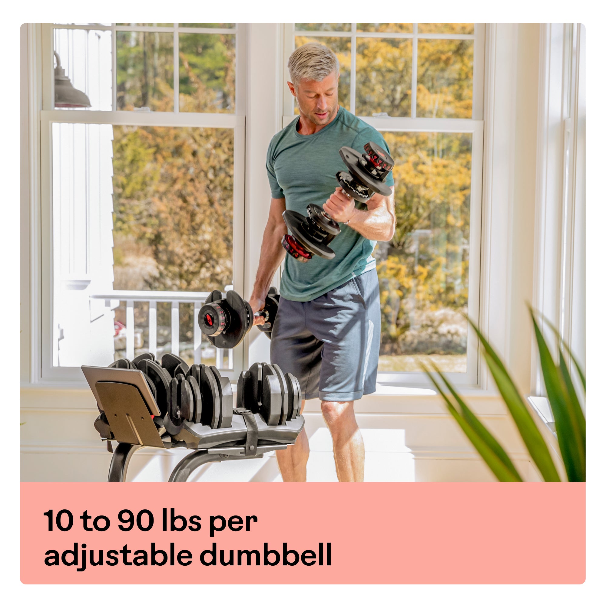 BowFlex 1090i Dumbbell Pair with BowFlex Stand