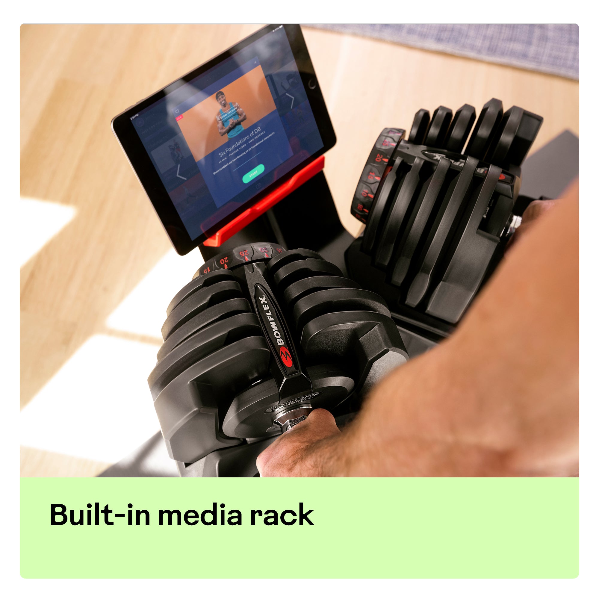 BowFlex 552i Adjustable Dumbbells (Pair) with BowFlex Media Stand Bundle