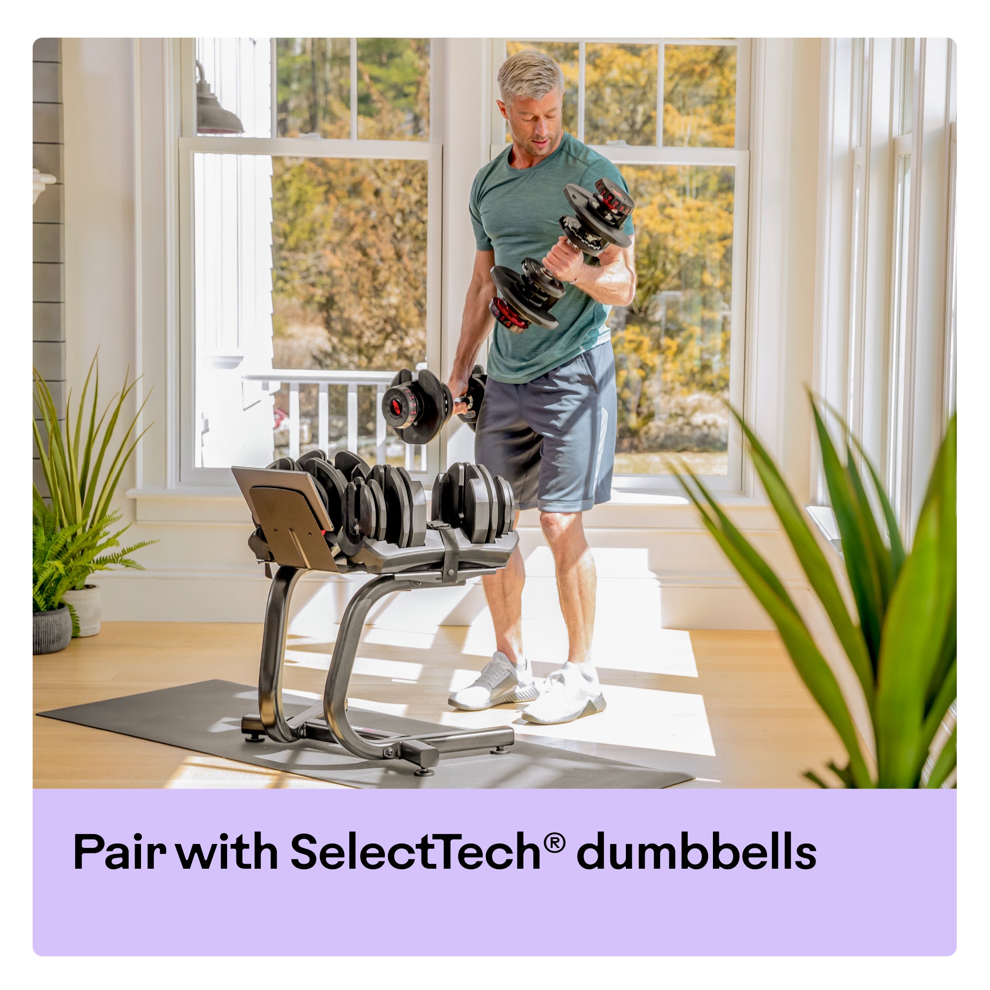BowFlex 552i Adjustable Dumbbells (Pair) with BowFlex Media Stand Bundle