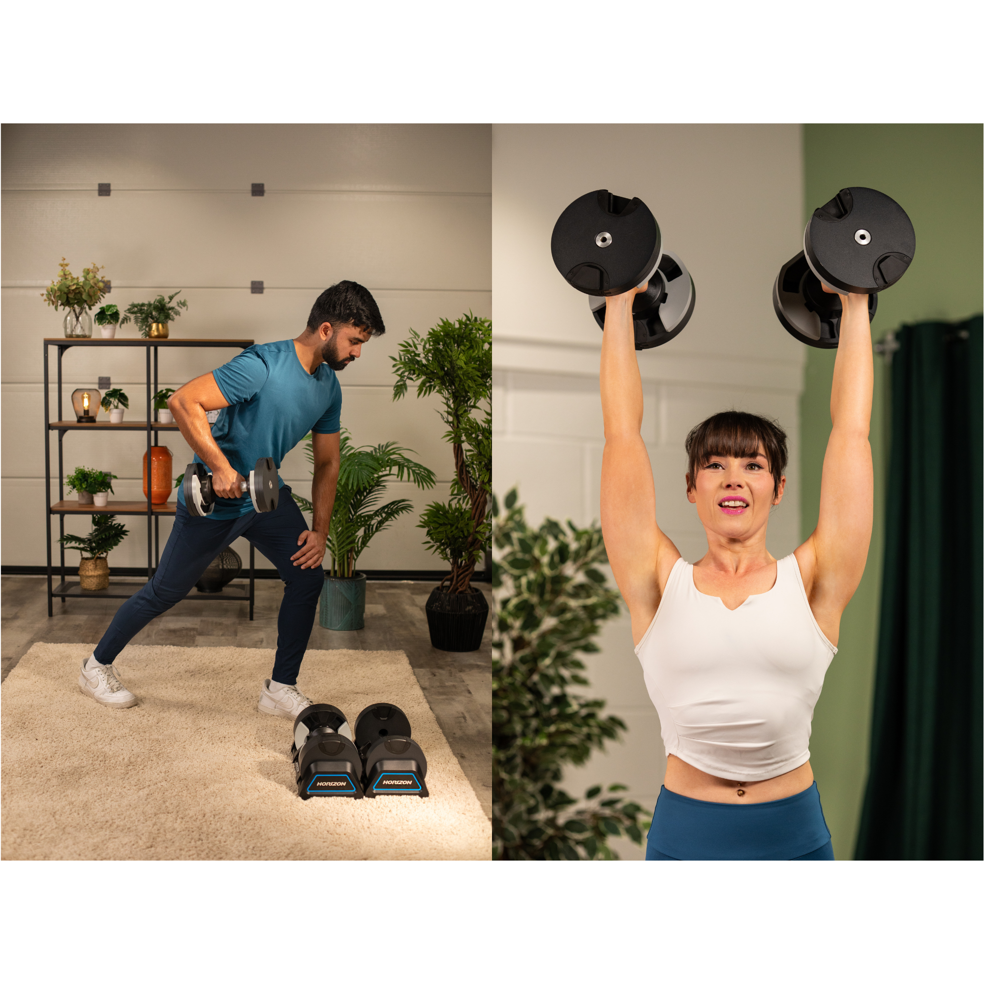 Horizon Adjustable Dumbbells Pair 2 - 20kg - uk.johnsonfitness.com