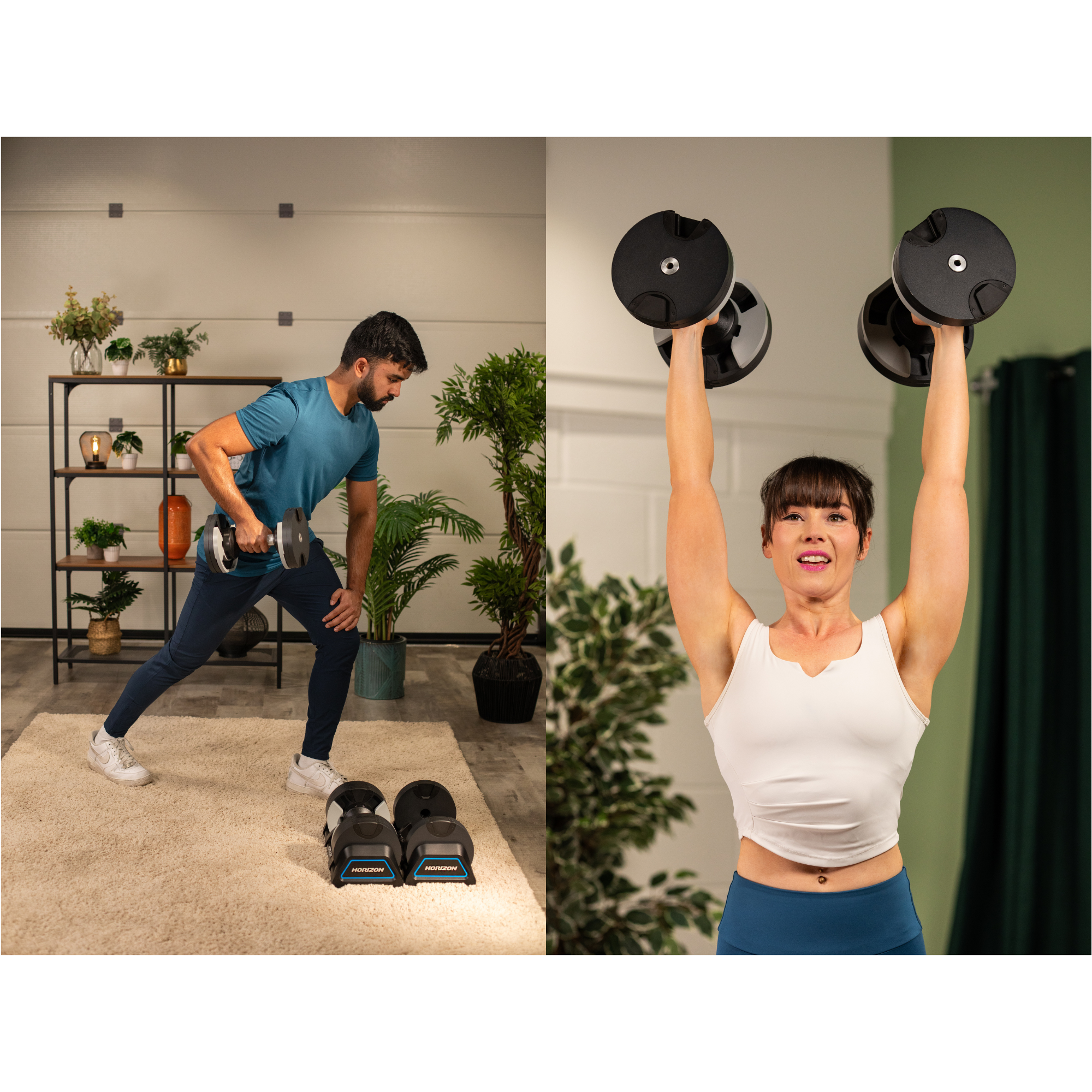 Horizon Adjustable Dumbbells Pair 2 - 20kg