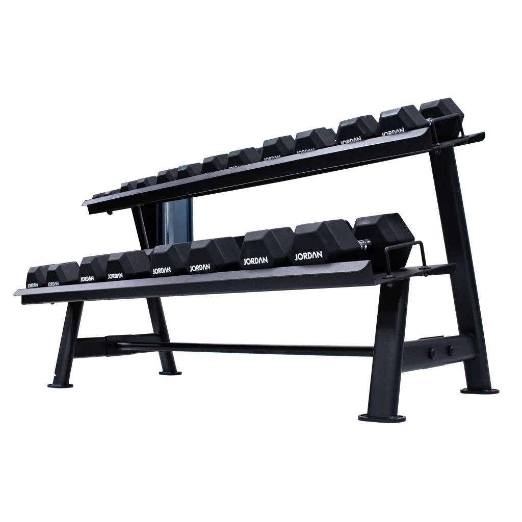 JORDAN® Hex Dumbbell Rack - 2 Tier (Holds 10 Pair)