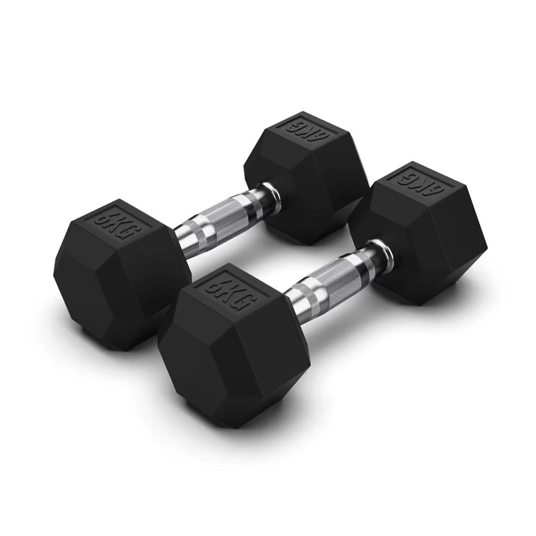 Jordan Hex Rubber Dumbbell Pair - uk.johnsonfitness.com