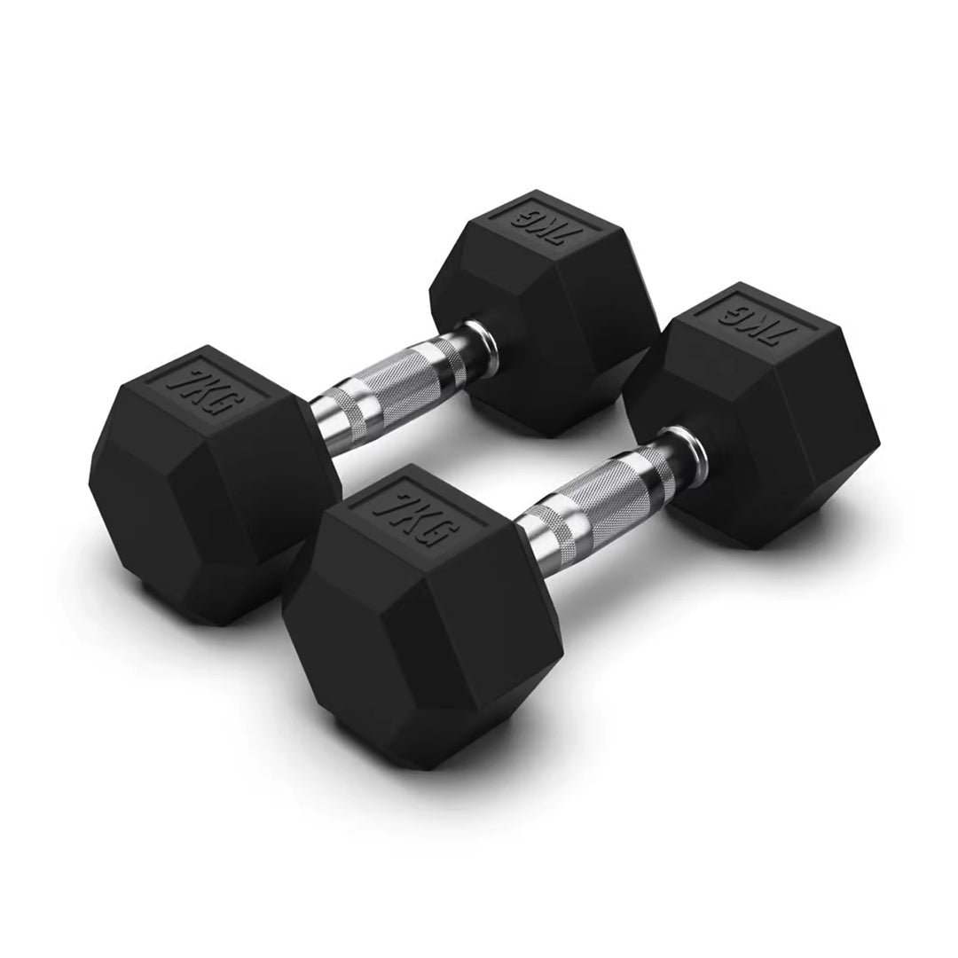 Jordan Hex Rubber Dumbbell Pair - uk.johnsonfitness.com
