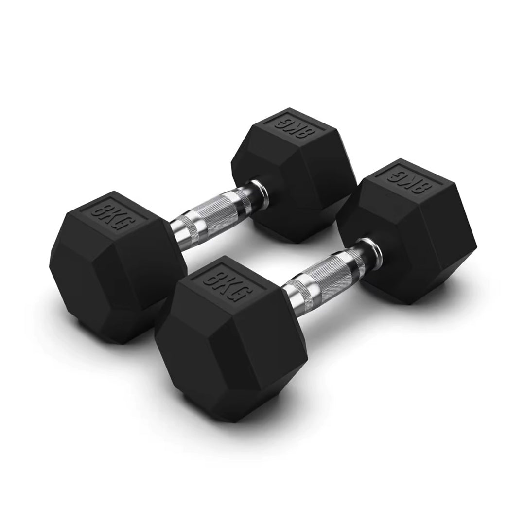 Jordan Hex Rubber Dumbbell Pair - uk.johnsonfitness.com