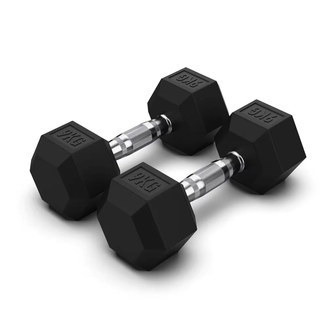 Jordan Hex Rubber Dumbbell Pair - uk.johnsonfitness.com