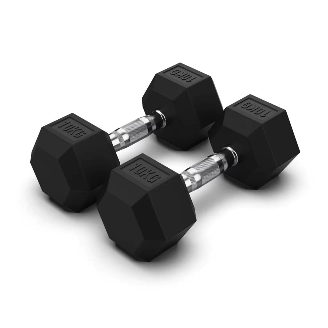 Jordan Hex Rubber Dumbbell Pair - uk.johnsonfitness.com