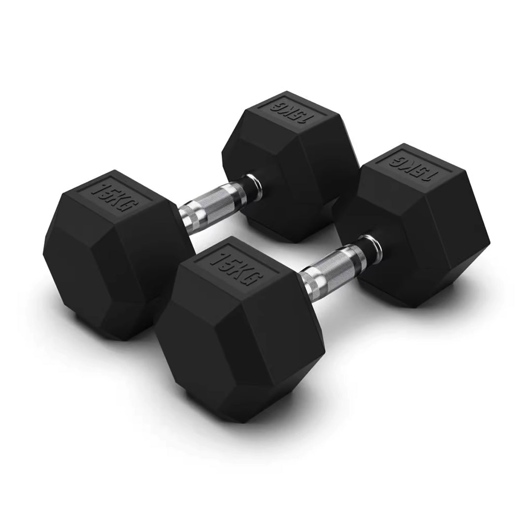 Jordan Hex Rubber Dumbbell Pair - uk.johnsonfitness.com