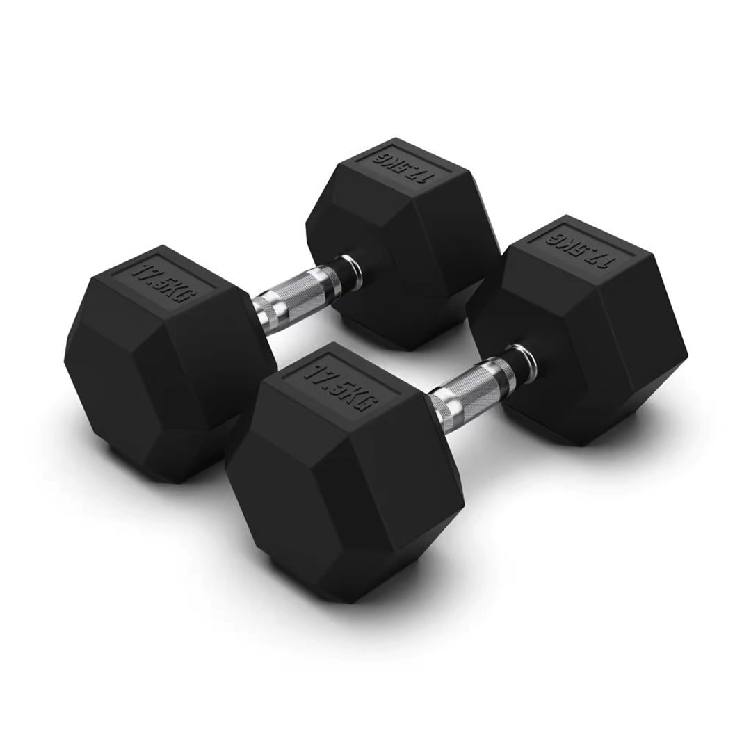 Jordan Hex Rubber Dumbbell Pair - uk.johnsonfitness.com