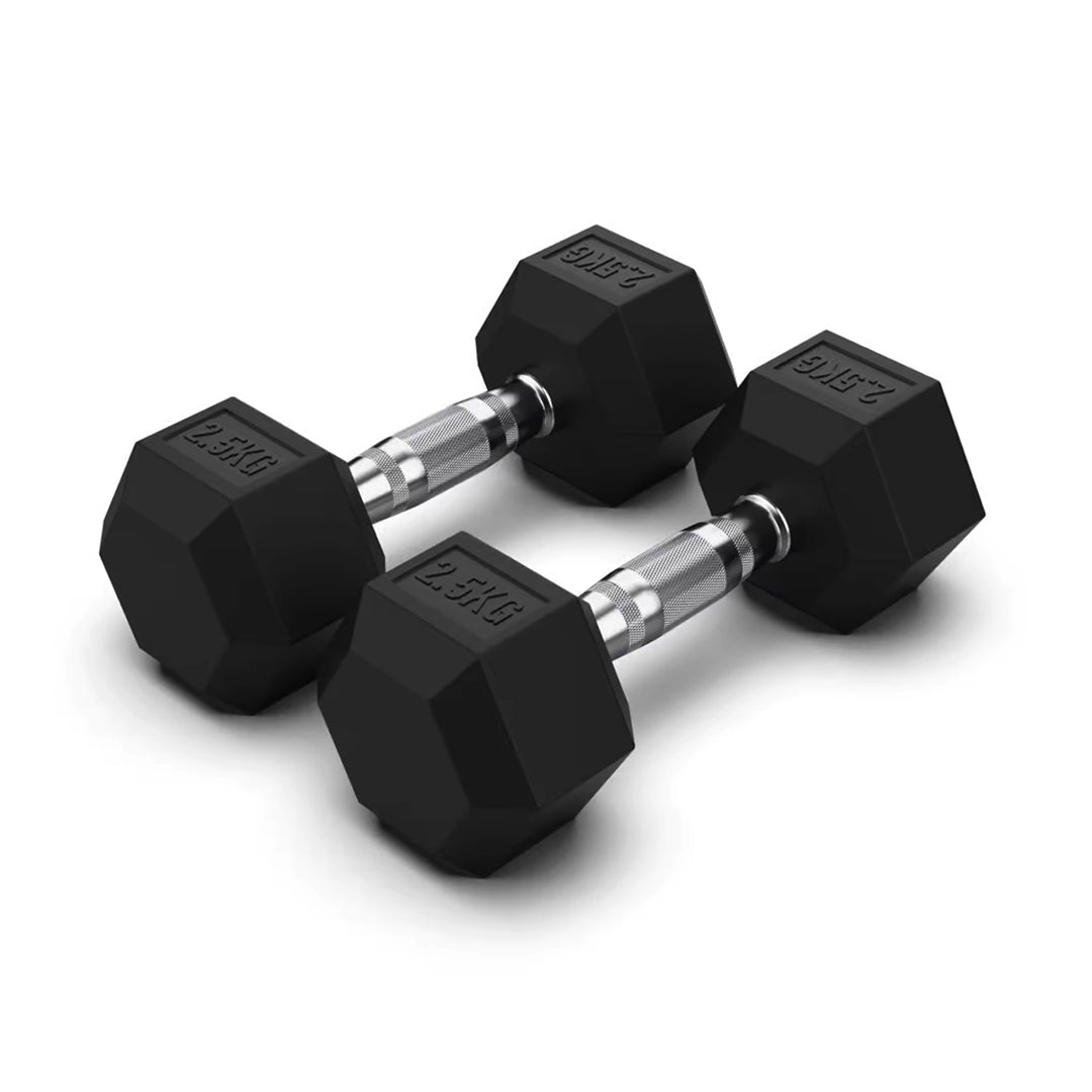 Jordan Hex Rubber Dumbbell Pair - uk.johnsonfitness.com
