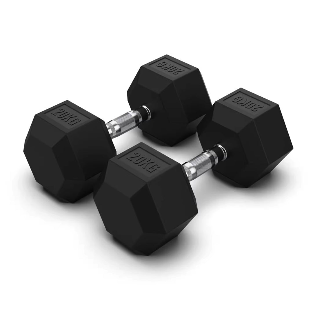Jordan Hex Rubber Dumbbell Pair - uk.johnsonfitness.com