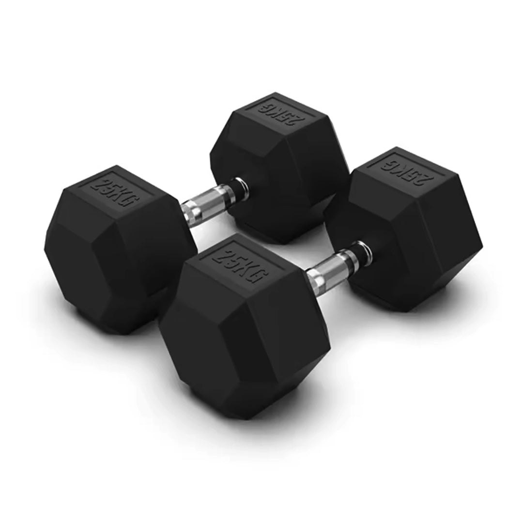 Jordan Hex Rubber Dumbbell Pair - uk.johnsonfitness.com