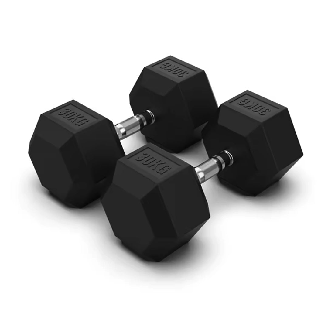 Jordan Hex Rubber Dumbbell Pair - uk.johnsonfitness.com
