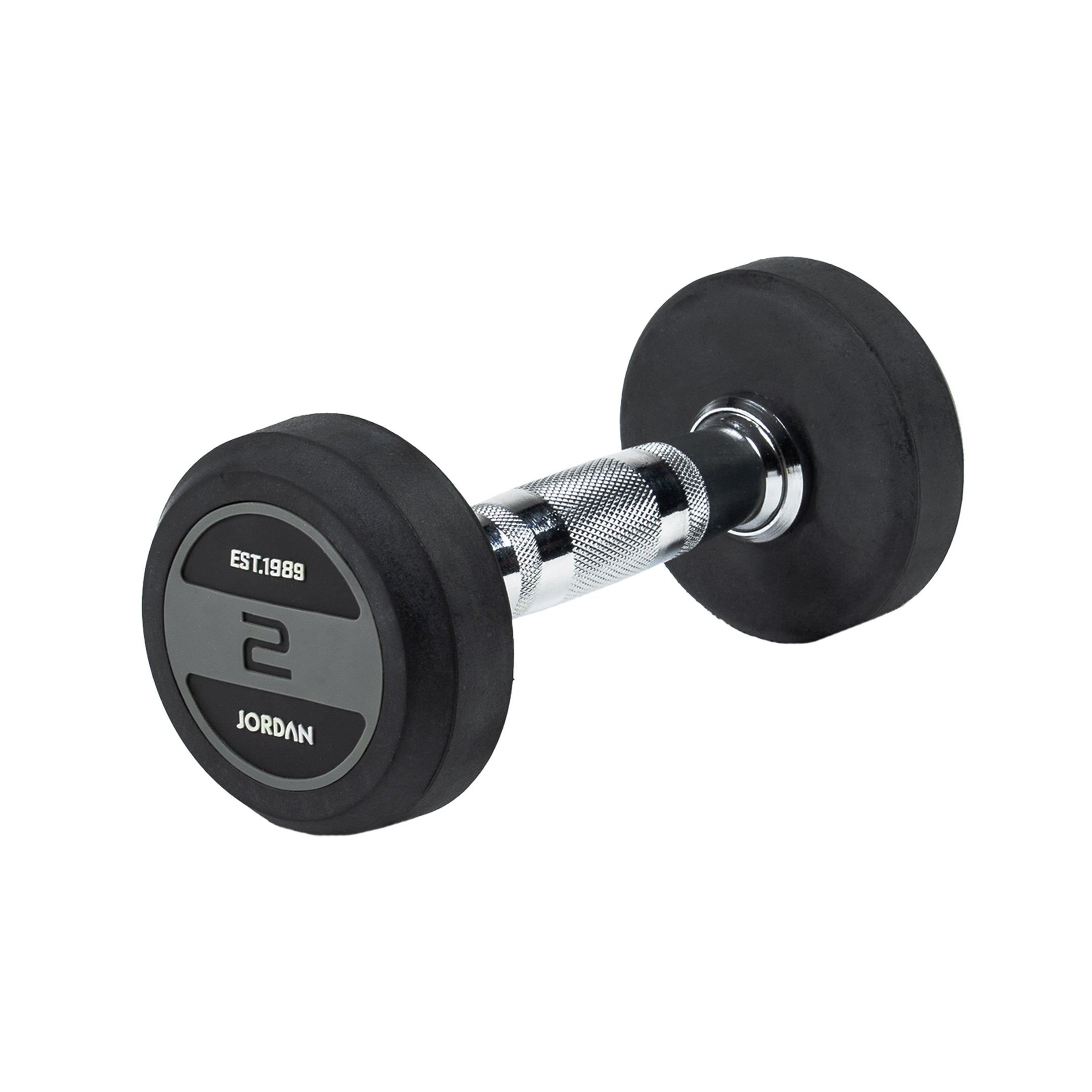 Jordan Fitness Rubber Dumbbell Pair (Grey) Johnson Fitness UK